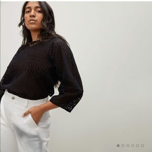 EVERLANE The Eyelet Lantern Top